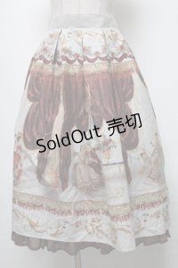 axes femme NOSTALGIE / 絵画柄スカート  ブラウン S-25-04-06-080-AX-SK-HR-ZS