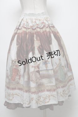 画像2: axes femme NOSTALGIE / 絵画柄スカート  ブラウン S-25-04-06-080-AX-SK-HR-ZS