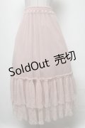 axes femme / レース切替ティアードスカート  ピンク S-25-04-06-081-AX-SK-HR-ZS