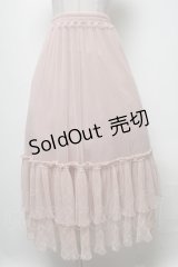 axes femme / レース切替ティアードスカート  ピンク S-25-04-06-081-AX-SK-HR-ZS