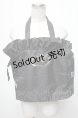 axes femme POETIQUE / 刺繍サテントートバッグ  黒 S-25-04-06-013-AX-BG-HR-ZS