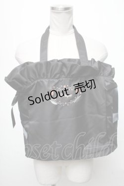 画像1: axes femme POETIQUE / 刺繍サテントートバッグ  黒 S-25-04-06-013-AX-BG-HR-ZS