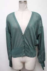 axes femme POETIQUE / シアーニットカーディガン  グリーン S-25-04-06-022-AX-TO-HR-ZI
