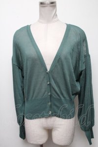 axes femme POETIQUE / シアーニットカーディガン  グリーン S-25-04-06-022-AX-TO-HR-ZS
