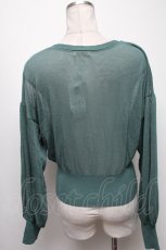 画像2: 【SALE】axes femme POETIQUE / シアーニットカーディガン  グリーン S-25-04-06-022-AX-TO-HR-ZT152 (2)