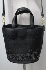 m petit by misako / AMスカラップ2WAYバッグ  黒 S-25-04-07-001-LO-BG-AS-ZT-K010