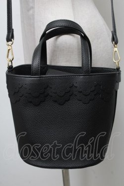 画像1: m petit by misako / AMスカラップ2WAYバッグ  黒 S-25-04-07-001-LO-BG-AS-ZT-K010