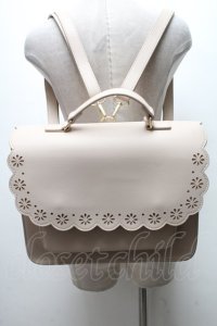 m petit by misako / スカラップ被せの3WAYバッグ  ベージュ S-25-04-07-006-LO-BG-HR-ZT-K010
