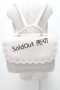 m petit by misako / スカラップ被せの3WAYバッグ  ベージュ S-25-04-07-006-LO-BG-HR-ZT-K010