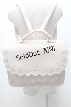 画像1: m petit by misako / スカラップ被せの3WAYバッグ  ベージュ S-25-04-07-006-LO-BG-HR-ZT-K010