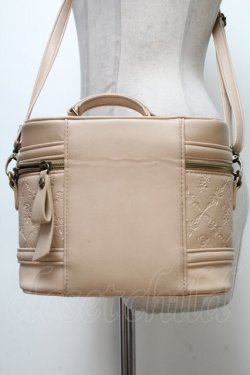 画像2: axes femme / 型押しデザインバニティバッグ  ベージュ S-25-04-07-019-AX-BG-HR-ZT335