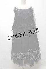 axes femme / レース重ねワンピース  黒 S-25-04-09-054-AX-OP-HR-ZS