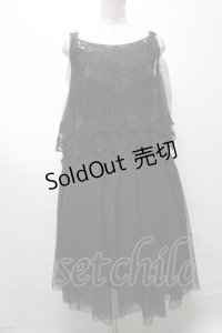 axes femme / レース重ねワンピース  黒 S-25-04-09-054-AX-OP-HR-ZS