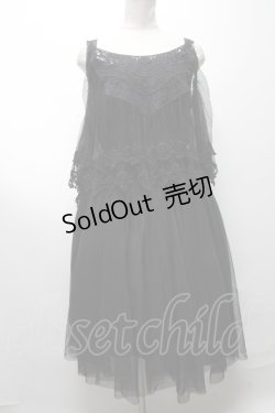 画像1: axes femme / レース重ねワンピース  黒 S-25-04-09-054-AX-OP-HR-ZS