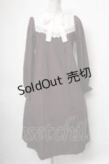 axes femme / 切替ストライプワンピース  ブラウン S-25-04-09-058-AX-OP-HR-ZS
