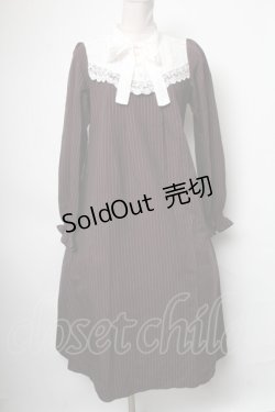 画像1: axes femme / 切替ストライプワンピース  ブラウン S-25-04-09-058-AX-OP-HR-ZS