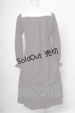 画像2: axes femme / 切替ストライプワンピース  ブラウン S-25-04-09-058-AX-OP-HR-ZS