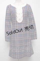 MILK / チェックワンピース  紺 S-25-04-09-065-ML-OP-AS-ZS