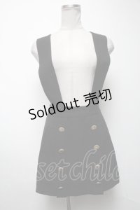LOLITA / サス付きボタンデザインスカート  黒 S-25-04-09-076-LO-SK-HR-ZS