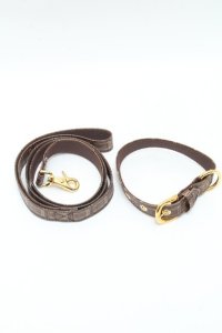 Q-pot. / Bitter Chocolate Dog Leash ＆Collar  ブラウン S-25-04-09-018-QP-BG-HR-ZS