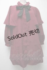 axes femme / ケープデザインワンピース  ワイン S-25-04-09-046-AX-OP-HR-ZS