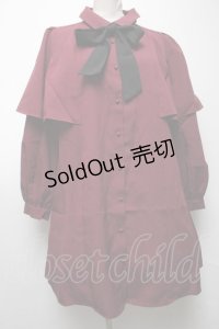 axes femme / ケープデザインワンピース  ワイン S-25-04-09-046-AX-OP-HR-ZS