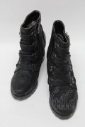 GOTH / 編み上げデザインヒールブーツ  黒 S-25-04-12-006-GO-ZA-HR-ZS