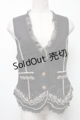 axes femme / 綿クラシックベスト  黒 S-25-04-12-051-AX-TO-AS-ZS