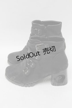 画像2: GOTH / 編み上げデザインヒールブーツ  黒 S-25-04-12-006-GO-ZA-HR-ZS