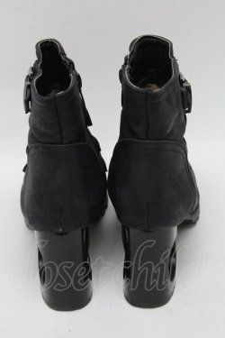 画像3: GOTH / 編み上げデザインヒールブーツ  黒 S-25-04-12-006-GO-ZA-HR-ZS