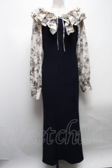 dazzlin / フリルカラードッキングワンピース  紺 S-25-04-12-065-LO-OP-AS-ZS