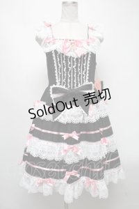 BABY,THE STARS SHINE BRIGHT / Creamy sweet macaronジャンパースカート  黒ｘピンク S-25-04-12-073-BA-OP-AS-ZS