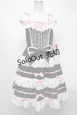 画像1: BABY,THE STARS SHINE BRIGHT / Creamy sweet macaronジャンパースカート  黒ｘピンク S-25-04-12-073-BA-OP-AS-ZS