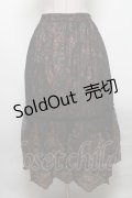 axes femme NOSTALGIE / 花柄ｘ刺繍ギャザースカート  ブラウン S-25-04-12-085-AX-SK-HR-ZS