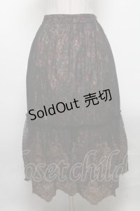 axes femme NOSTALGIE / 花柄ｘ刺繍ギャザースカート  ブラウン S-25-04-12-085-AX-SK-HR-ZS
