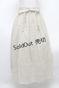 画像1: axes femme / レース×小花刺繍刺繍チュールスカート  グリーン S-25-04-12-092-AX-SK-HR-ZS