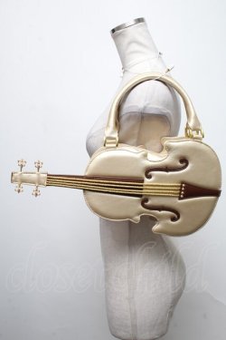 画像1: Angelic Pretty / BAGバイオリンChocolatバッグ  ゴールド S-25-04-12-012-AP-BG-AS-ZS