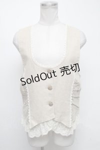 axes femme / 裾レースベスト  ベージュ S-25-04-12-022-AX-TO-AS-ZS