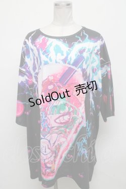 画像1: HYPER CORE / Dark cherry with Poison girl FrappuccinoグラフィックジップTシャツ  黒 S-25-04-14-043-PU-TS-HR-ZS