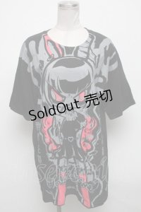 HYPER CORE / バニーガールプリントTシャツ  黒 S-25-04-14-044-PU-TO-HR-ZS