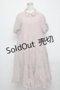 merry jenny / チェックティアードティアードワンピース  ピンク S-25-04-14-056-LO-OP-AS-ZS