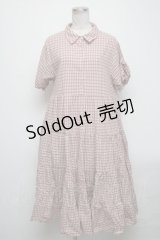 merry jenny / チェックティアードティアードワンピース  ピンク S-25-04-14-056-LO-OP-AS-ZS