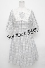 Fi.n.t / チェックワンピース  グレーｘブルー S-25-04-14-061-CA-OP-AS-ZS