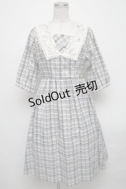 画像1: Fi.n.t / チェックワンピース  グレーｘブルー S-25-04-14-061-CA-OP-AS-ZS
