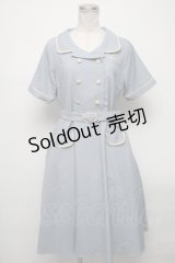 Fi.n.t / 開襟パイピングワンピース  ブルーグレー S-25-04-14-062-CA-OP-AS-ZS