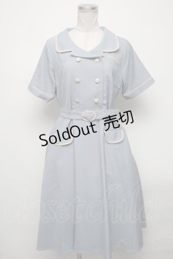 画像1: Fi.n.t / 開襟パイピングワンピース  ブルーグレー S-25-04-14-062-CA-OP-AS-ZS