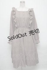 m petit by misako / チェックワンピース L ブラウン S-25-04-14-065-LO-OP-AS-ZS