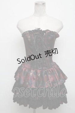 画像1: ATELIER PIERROT / "Diamond Circus"ミニコルセットワンピース  ワイン S-25-04-14-079-EL-OP-AS-ZS