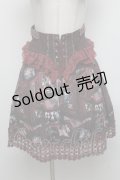 OZZ ANGELO / 絵画プリントコルセット付スカート  ワイン S-25-04-14-080-OO-SK-HR-ZS