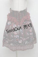 OZZ ANGELO / 絵画プリントコルセット付スカート  ワイン S-25-04-14-080-OO-SK-HR-ZS